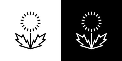 春の植物タンポポのベクターアイコン