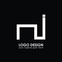 NJ NJ Logo Design, Creative Minimal Letter NJ NJ Monogram