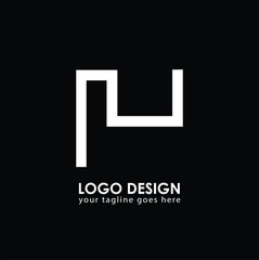 NU NU Logo Design, Creative Minimal Letter NU NU Monogram