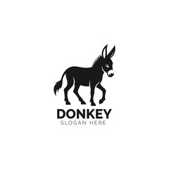 Simple donkey logo in elegant black