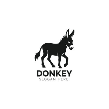Simple donkey logo in elegant black