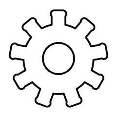 Single gear icon. Outline single gear vector icon for web design isolated on white background. Vector illustration. Eps file 54. 