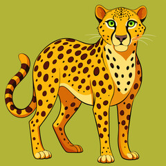 Cheetahs. Set of three colored vector images
