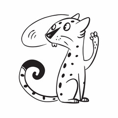 Cheetahs. Set of three colored vector images
