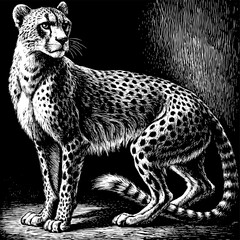 Cheetahs. Set of three colored vector images
