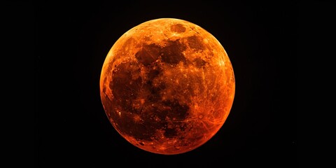 Blood moon - red moon in the night sky
