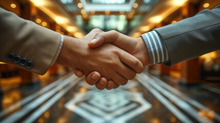 A pleasure to work with you! Image of businessmen handshake. Successful businessmen handshake after a good deal. Business deal concept. Two confident businessmen shaking hands. Handshake concept. - obrazy, fototapety, plakaty