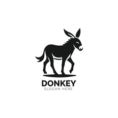Black silhouette of a donkey logo design
