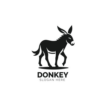 Black silhouette of a donkey logo design