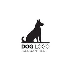 Silhouette of a dog with text 'DOG LOGO'