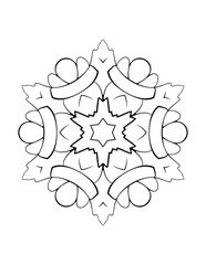 Circular pattern in the form of a mandala. Contour mandala for color book.  Coloring book page. Monochrome illustration. Symmetry