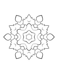 Circular pattern in the form of a mandala. Contour mandala for color book.  Coloring book page. Monochrome illustration. Symmetry