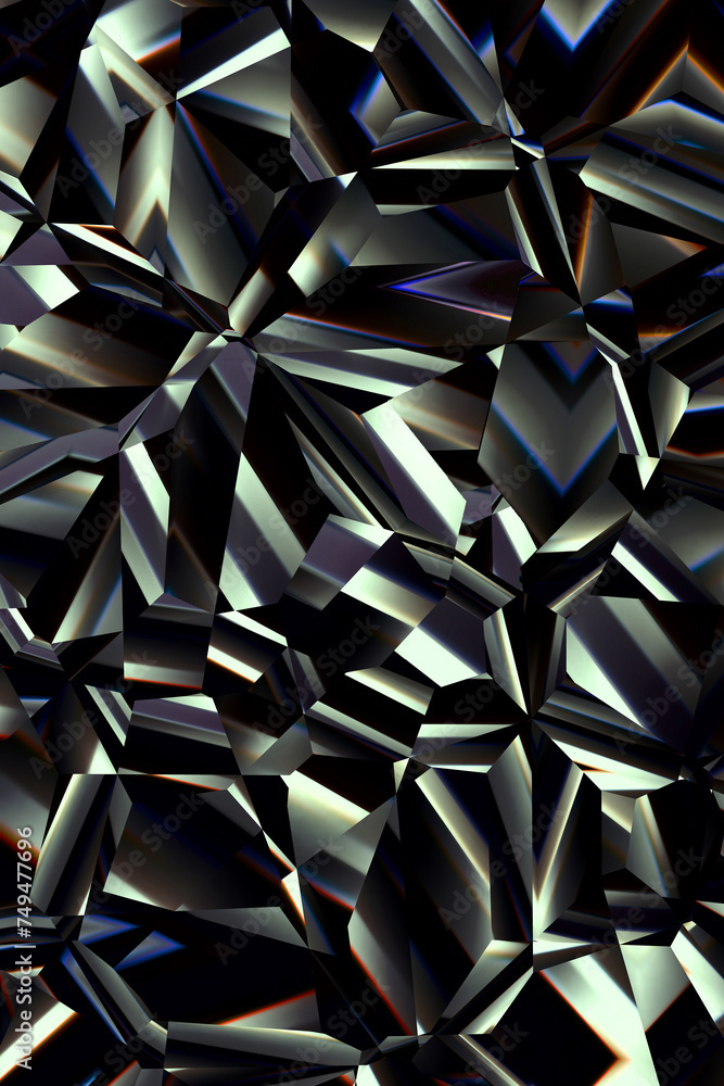 Poster pattern of random metallic shapes abstract design