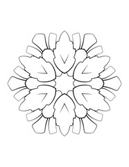 Contour mandala for color book. Monochrome illustration. Symmetrical pattern in a circle. A beautiful image for scrapbook. The template for printing on fabric. Picture for meditation and relaxation.