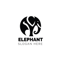 Obraz premium Abstract circular elephant brand logo design