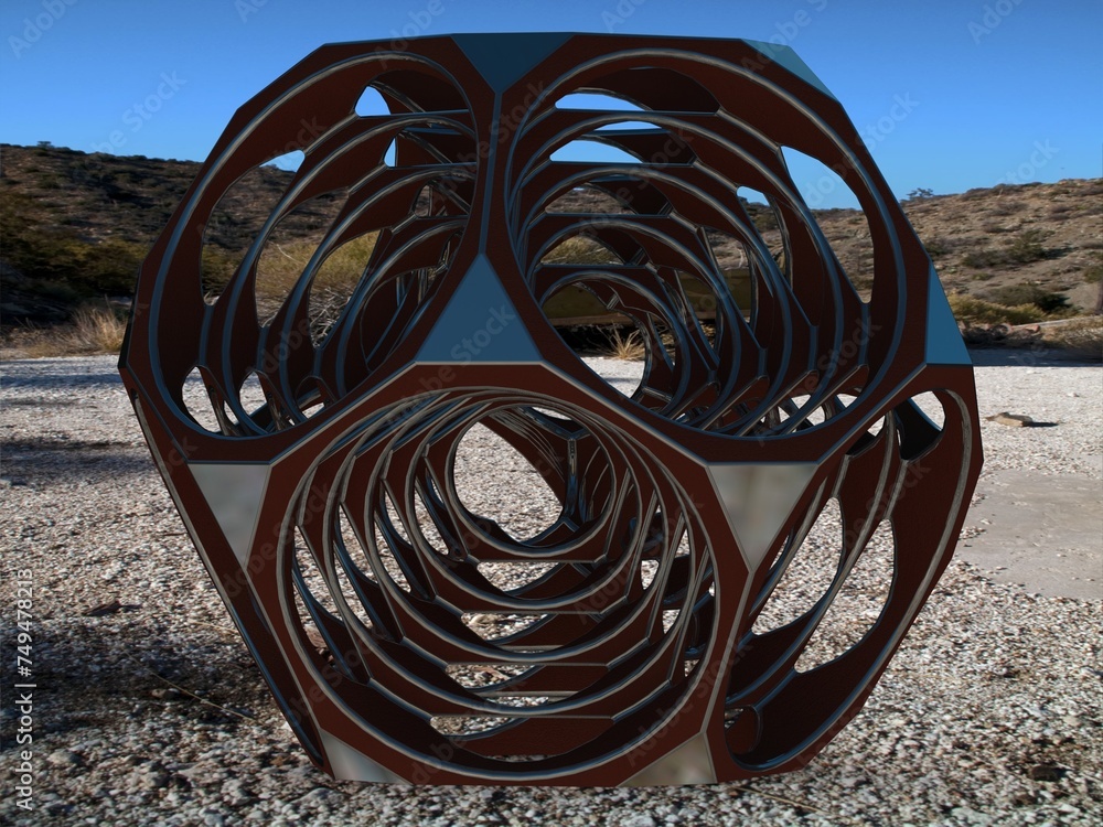 Poster truncated turners dodecahedron 3d print model