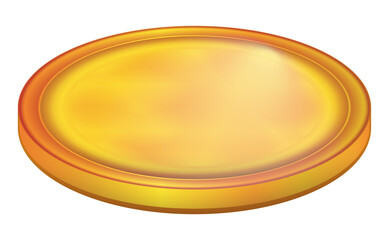 Gold Coin Icon. Rotating Golden Money Sign. Business Success. Colorful PNG illustration.