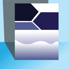 Empty blue business flyer's templet.