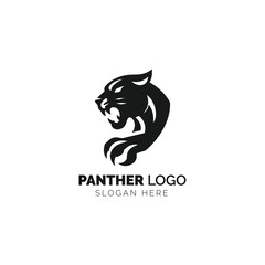 Elegant Roaring Panther Head Logo
