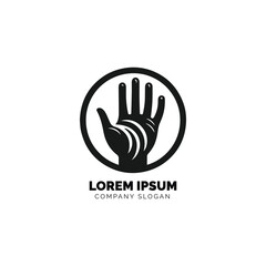 Human Hand and Plant Silhouette Logo