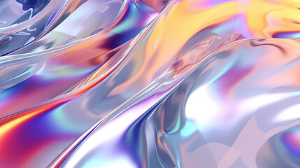 Abstract holographic waves on the iridescent background.