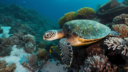 turtle swimming in the sea