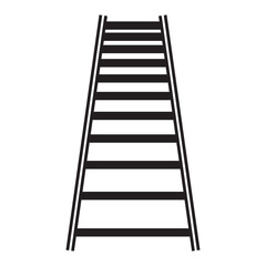 Curved railroad vector illustration of isolated on white background. Straight and curved railway train track icon set. Perspective view railroad train pathes. In eps 10