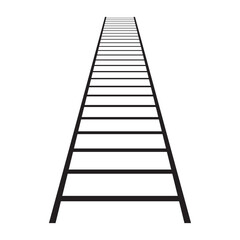 Curved railroad vector illustration of isolated on white background. Straight and curved railway train track icon set. Perspective view railroad train pathes. In eps 10