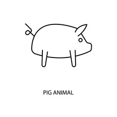 pig animal concept line icon. Simple element illustration. pig animal concept outline symbol design.
