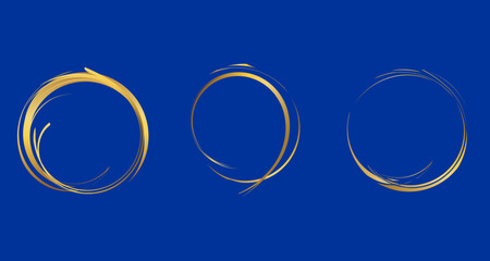 Gold round frame. Unique line circle design