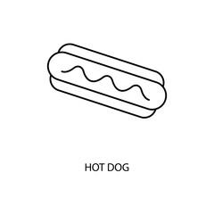hot dog concept line icon. Simple element illustration. hot dog concept outline symbol design.