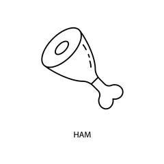 ham concept line icon. Simple element illustration. ham concept outline symbol design.