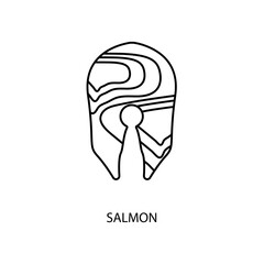 salmon concept line icon. Simple element illustration. salmon concept outline symbol design.
