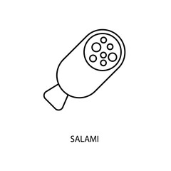 salami concept line icon. Simple element illustration. salami concept outline symbol design.