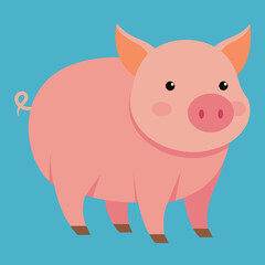 Obraz na płótnie Canvas Pig, swine, boar, piglet, piggy, animal, pet, vector, illustration, draw, cartoon, pretty, cute