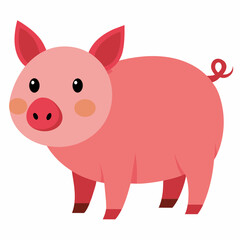 Pig, swine, boar, piglet, piggy, animal, pet, vector, illustration, draw, cartoon, pretty, cute