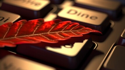 Deadline concept.The inscription deadline on a leaf.Generative AI