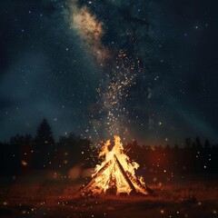 Fototapeta na wymiar Background Texture in the Starlit Campfire Sparks Ascend Dance Style created with Generative AI Technology