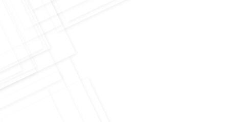 Abstract geometric White and gray color modern minimalistic technology concept background. Moder and creative design with different size white boxes on the white for poster, wallpaper