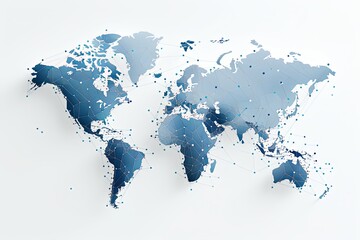 Abstract Dotted world map Highlighted in World map White background