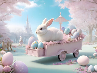 Easter Enchantment: Playful Bunny's Candy-filled Surprise