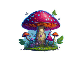 Fairy Mushroom House Watercolor Png illustration Clipart