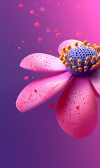 Close-Up 3D Flower Art with Vibrant Colours and Minimal Design
