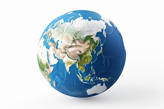 Planet Earth globe from space Europe and part of World map 3d render