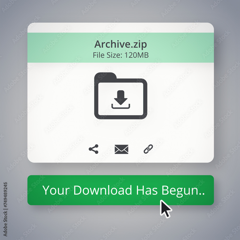 Poster webpage, downloads and archive zip for internet or digital content and email attachment of informati