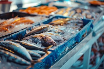 fish market, fish industry concept