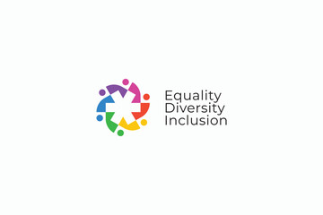 Equality Diversity Inclusion Logo Issue Human Rights Group Community Social Respect Sign Symbol - obrazy, fototapety, plakaty