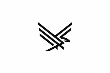 Fototapeta na wymiar Bird Fly Logo Eagle Hawk Falcon Geometric Abstract Illustration Silhouette Wing Flight Business Sign Symbol