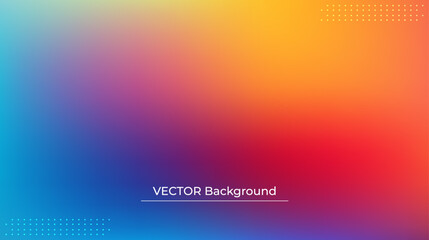 Smooth and blurry colorful gradient mesh background. Modern bright rainbow colors. Easy editable soft colored vector banner template. Premium quality