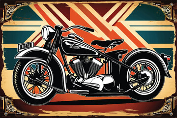illustration of classic motorcycle. Vintage motorcycle. Retro style motorbike illustration. Vintage motorcycle, motorcycle classic motorcycle. Classic vintage motorcycle. Motorcycle vintage graphics. 